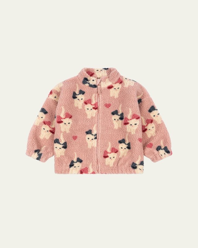 Girl's Cat Teddy Jacket, Size 9M